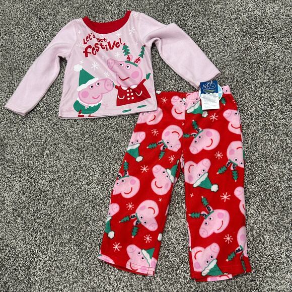 no brand Other - New with Tags! Toddler Girl Peppa Pig Holiday Pajama Set - Size 2T